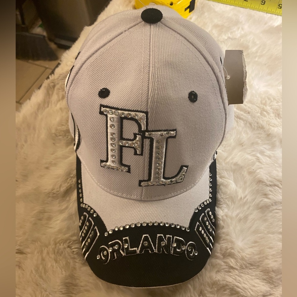 Classic fit Orlando Florida Hat/Cap White/Black w rhinestones NWT baseball